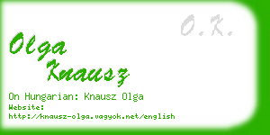 olga knausz business card